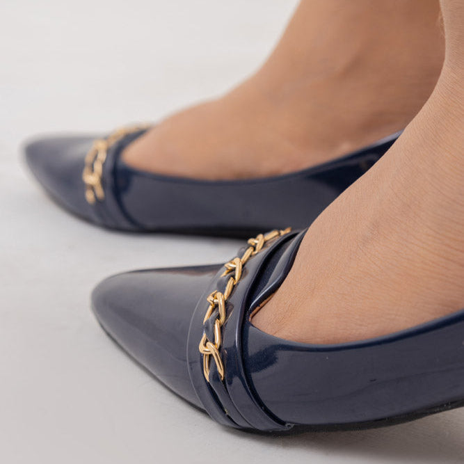 Blue Lifty Pattan Pumps Gel Sole