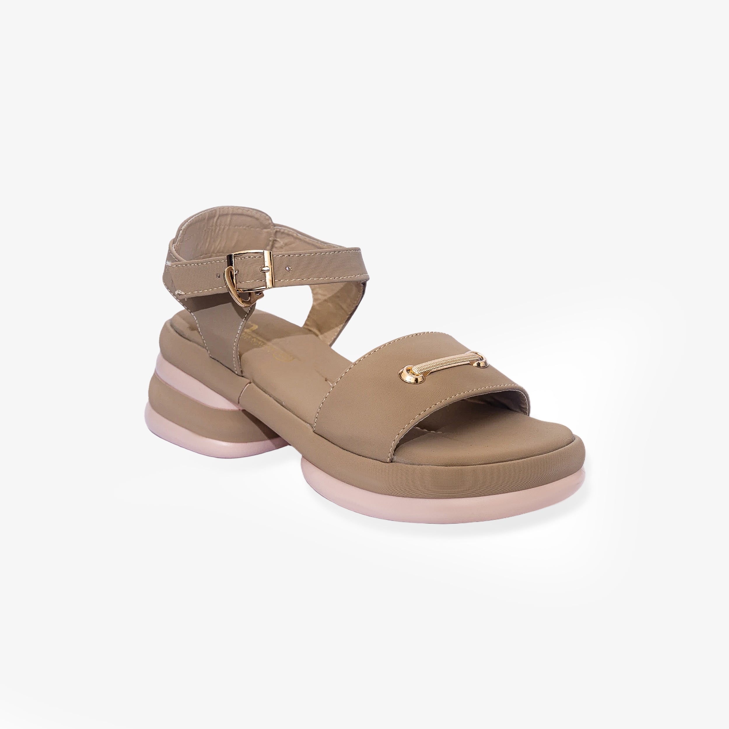 Nude Beige Straps Sandals PU
