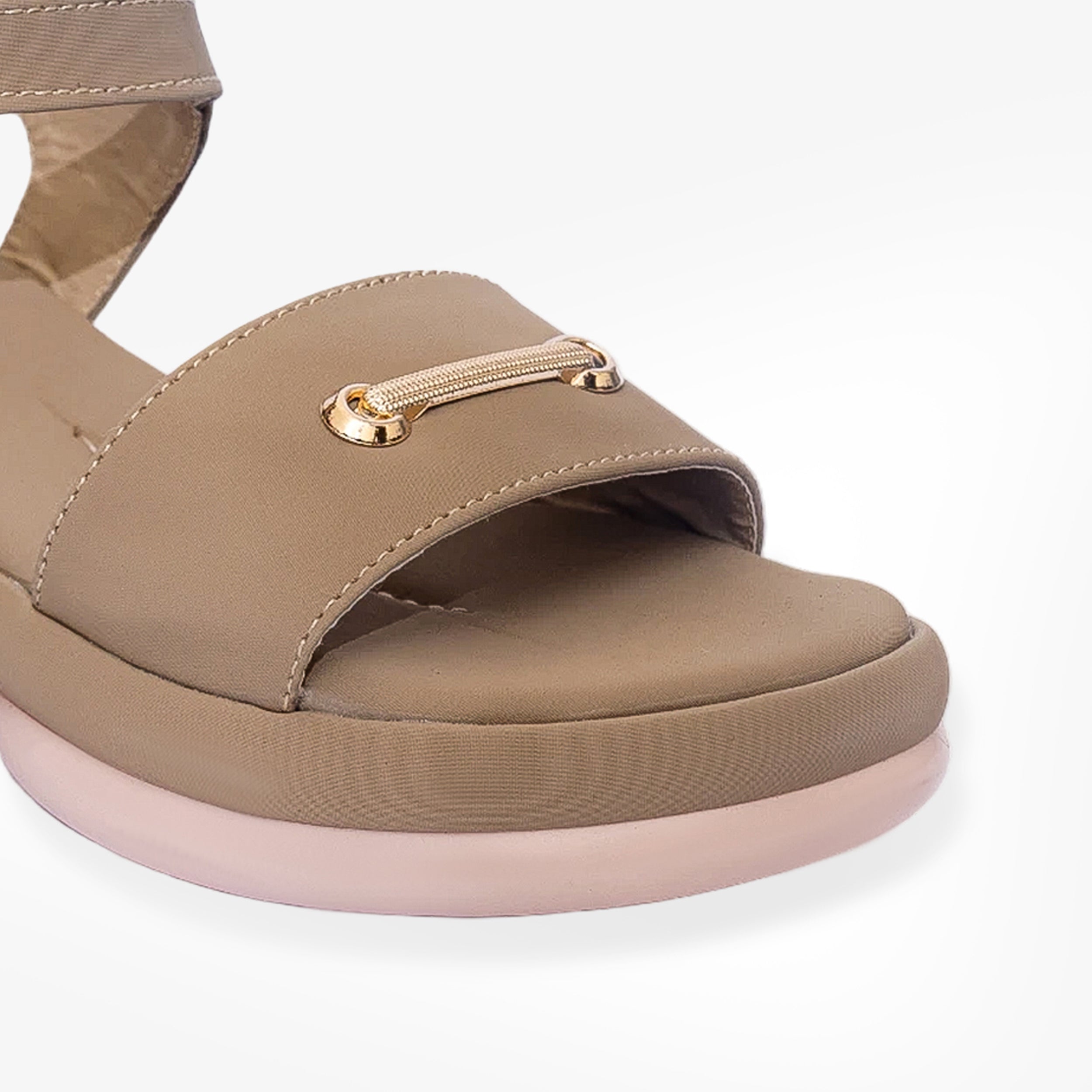 Nude Beige Straps Sandals PU