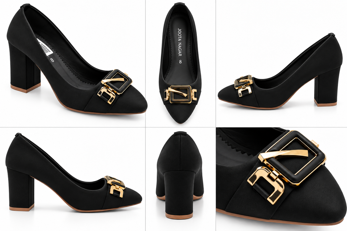 Elegant Buckle Block Heel Pump