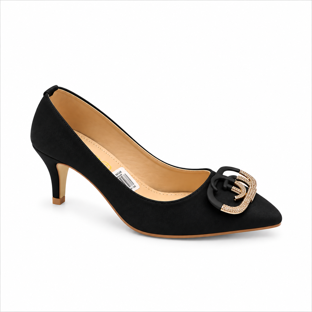 Elegant Crystal Buckle Court shoe