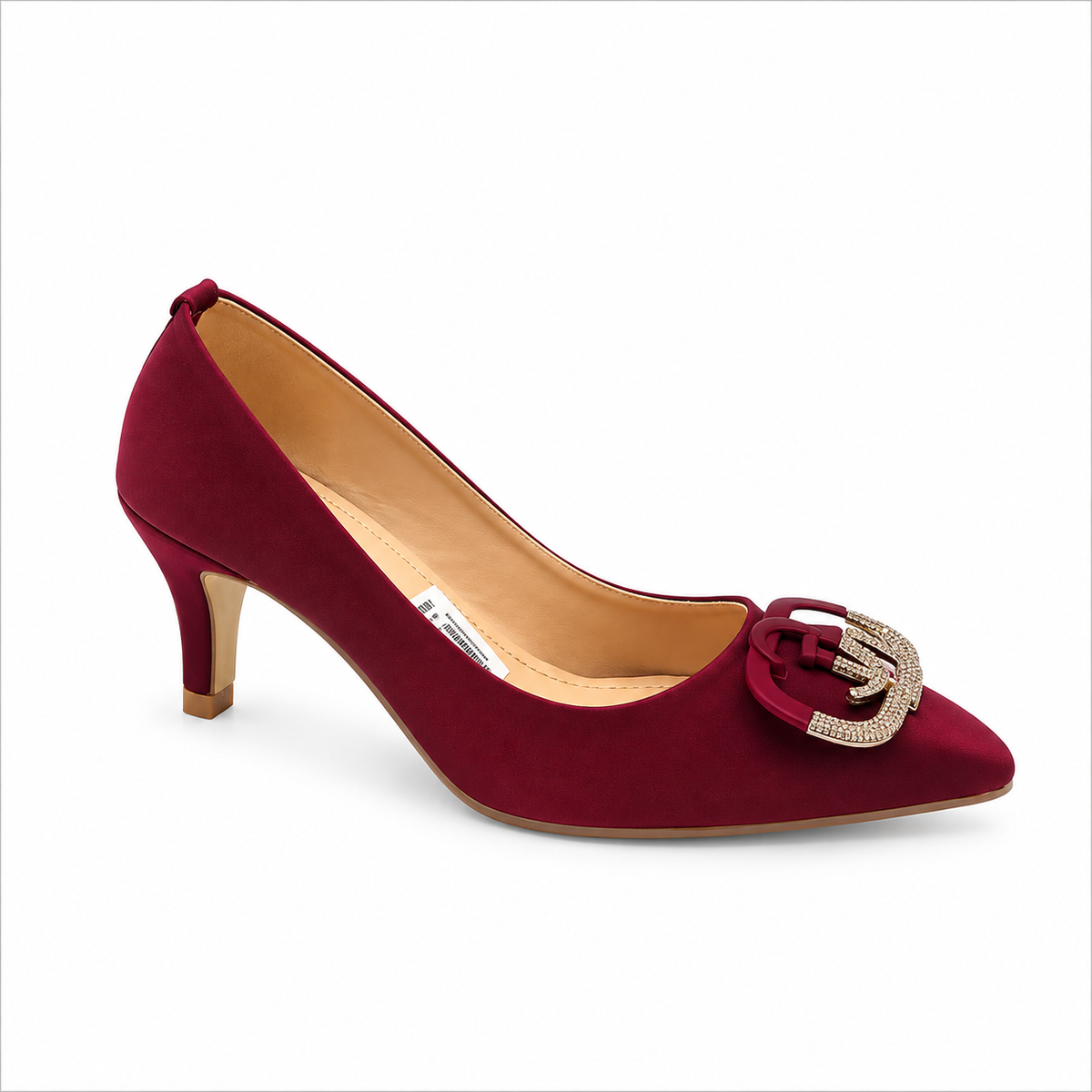 Elegant Crystal Buckle Court shoe