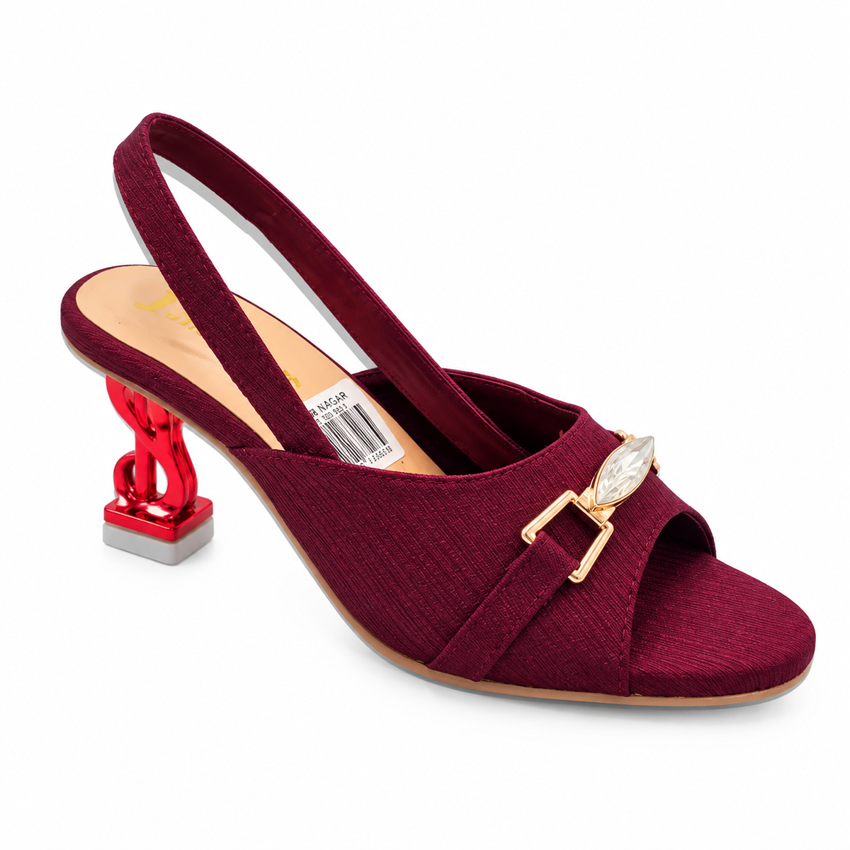 Fancy Crystal Buckle Slingback Sandals