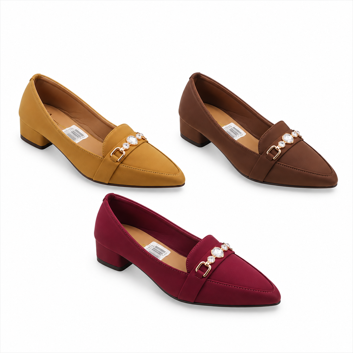 Fancy Buckle Detail Block Heel Coatsho
