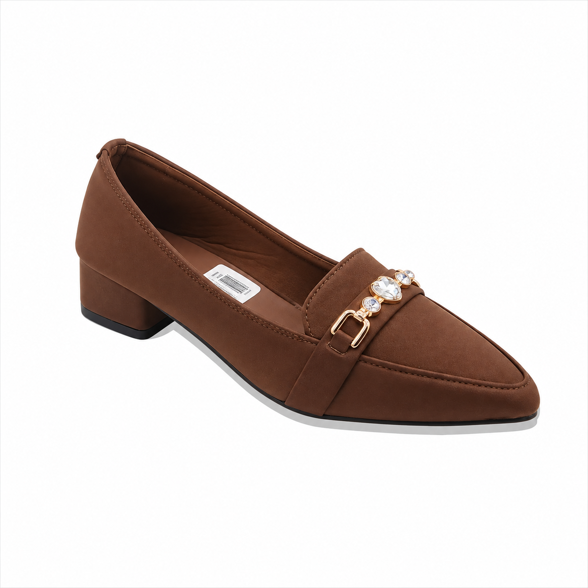 Fancy Buckle Detail Block Heel Coatsho