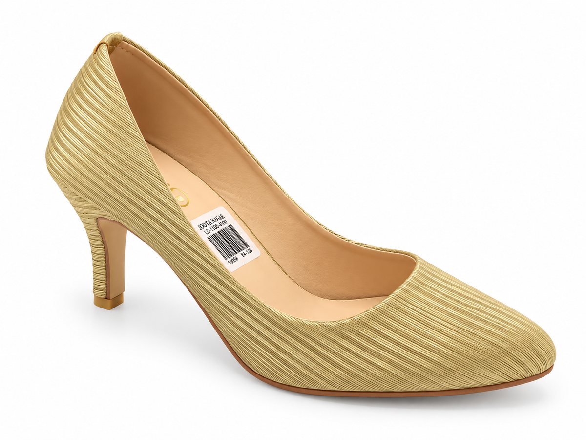Elegant Ribbed Court Heel