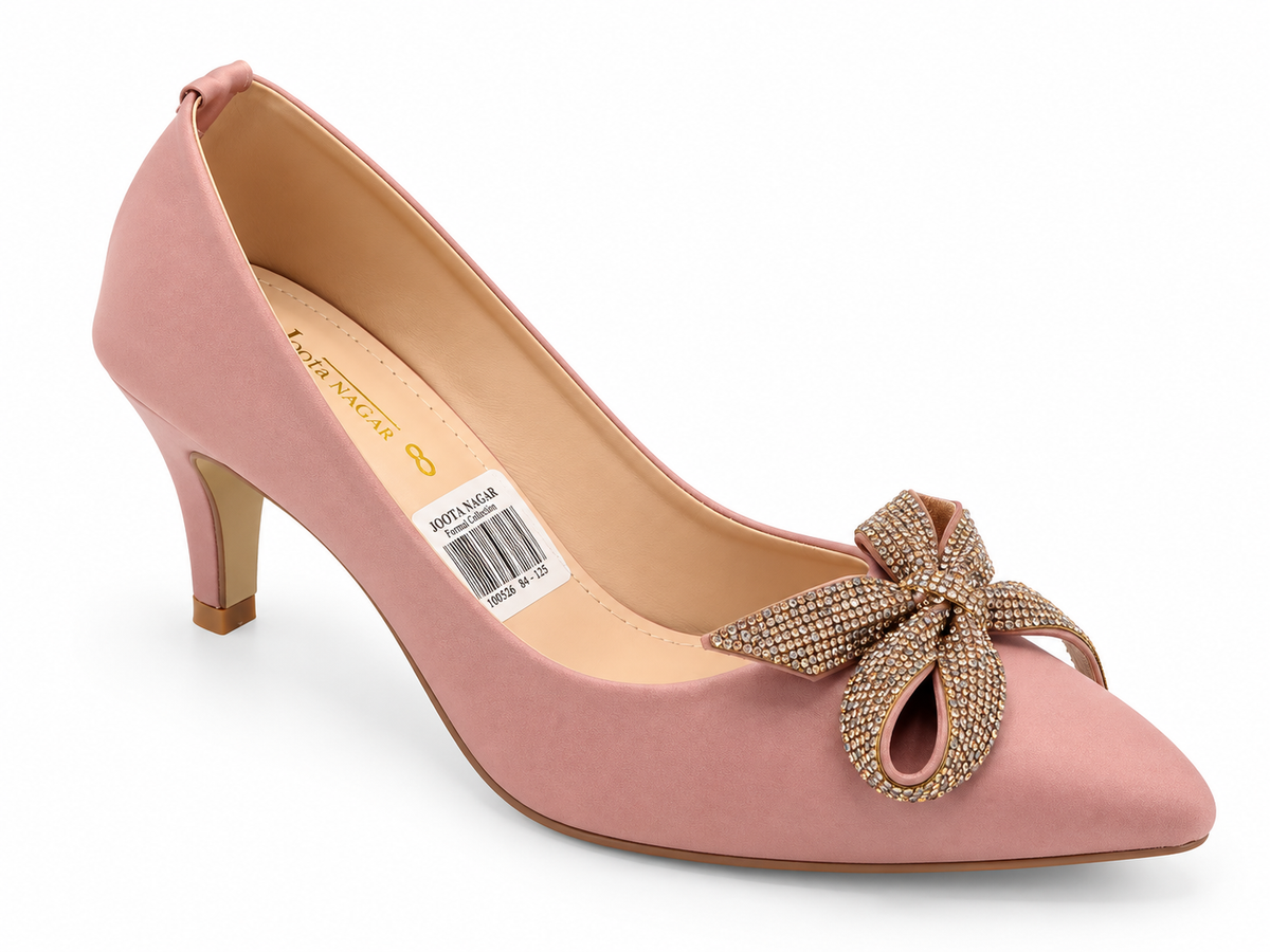 Crystal Bow Ladies Court Heel
