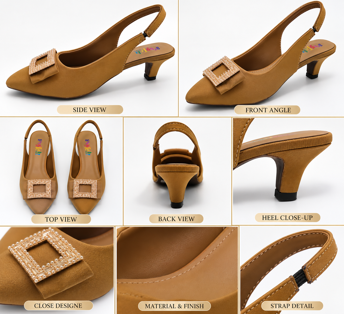 Royal Buckle Slingback Heel