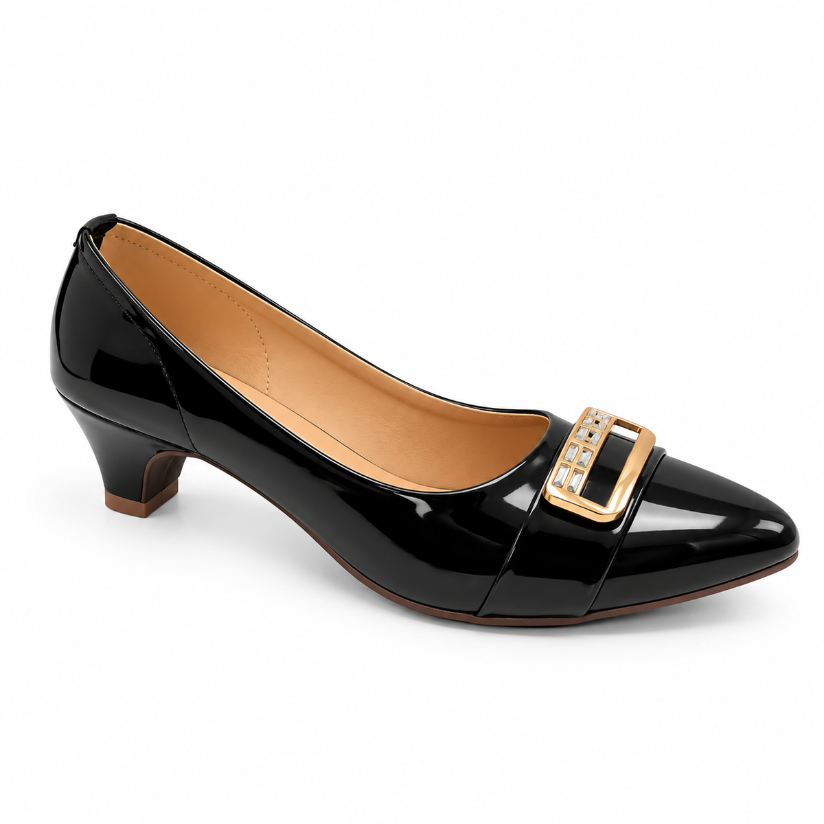 Fancy Buckle Patten Heel Pumps