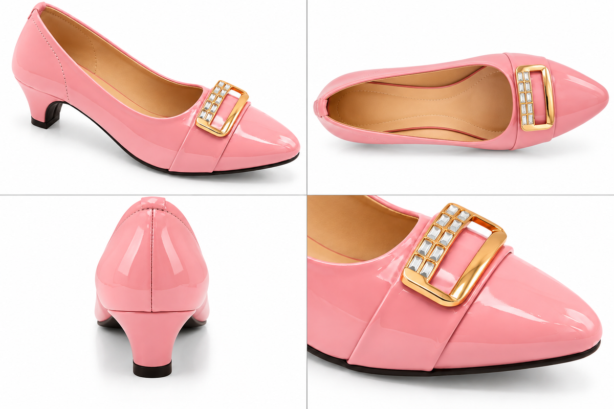 Fancy Buckle Patten Heel Pumps