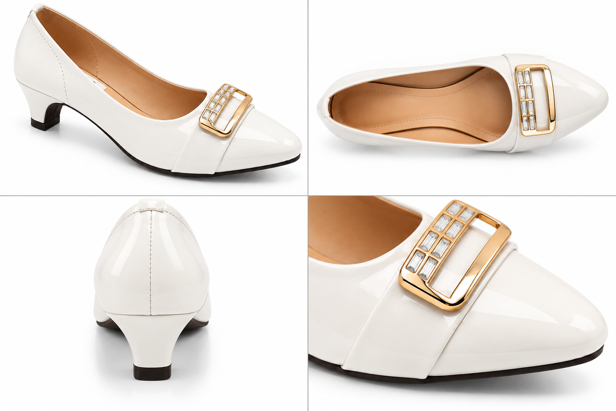 Fancy Buckle Patten Heel Pumps