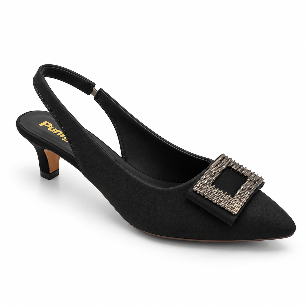 Fancy Buckle Slingback Heel