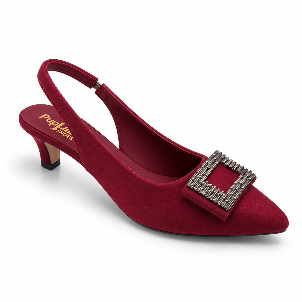 Fancy Buckle Slingback Heel