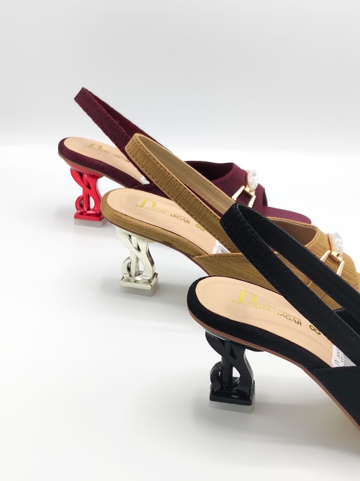 Fancy Crystal Buckle Slingback Sandals
