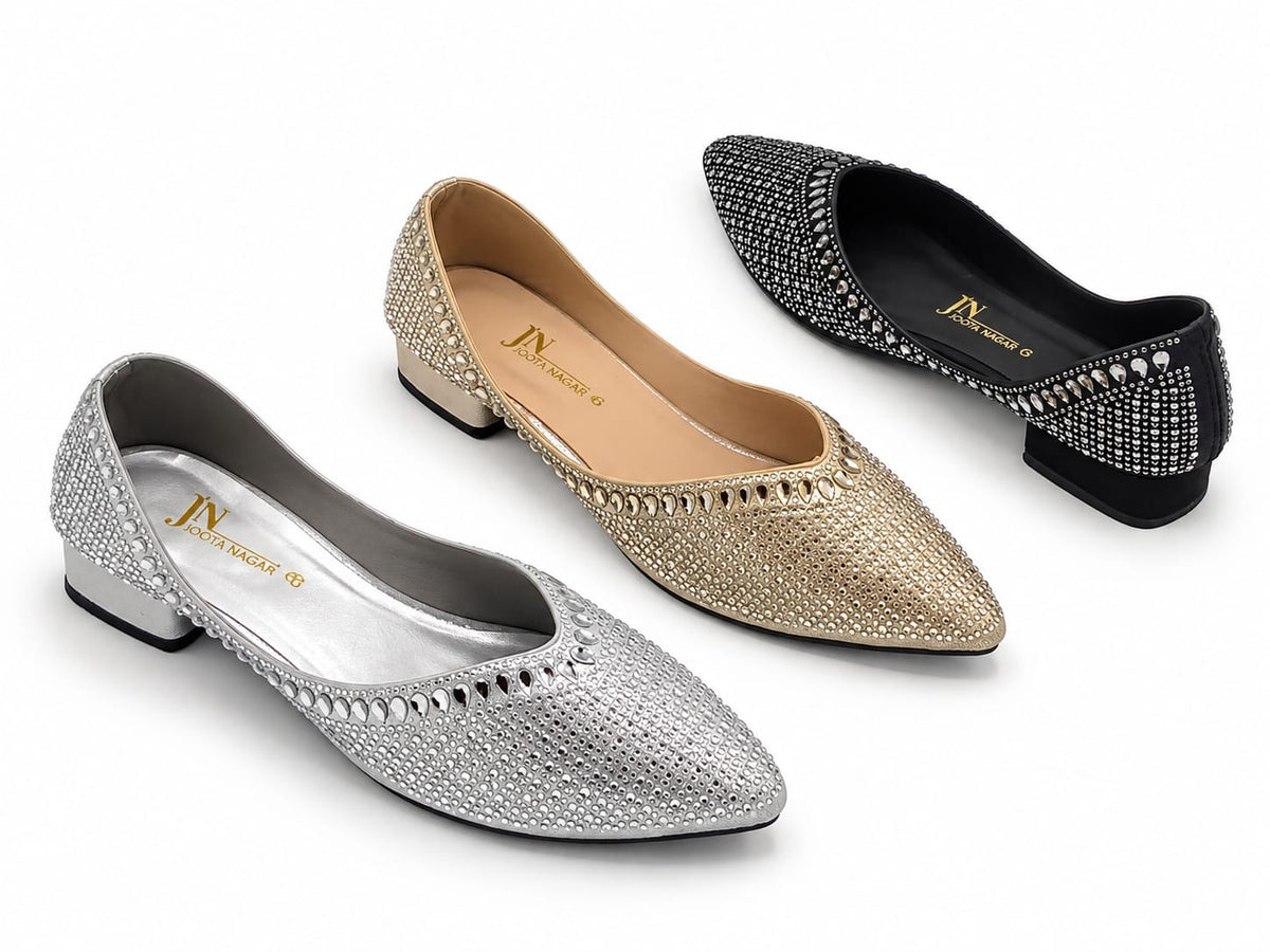 Fancy Stone Block Heel Pumps