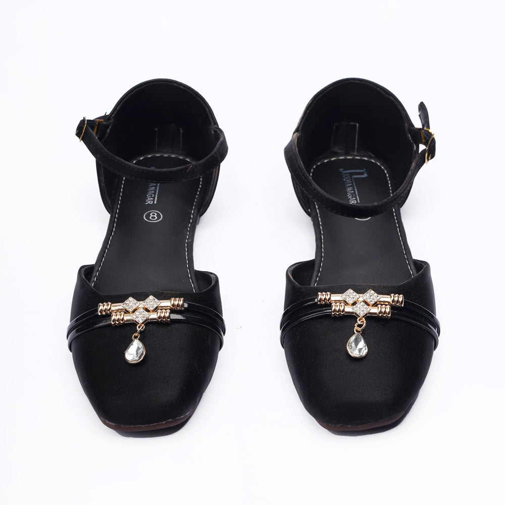 Black Flat Half Pumps Gel Sole