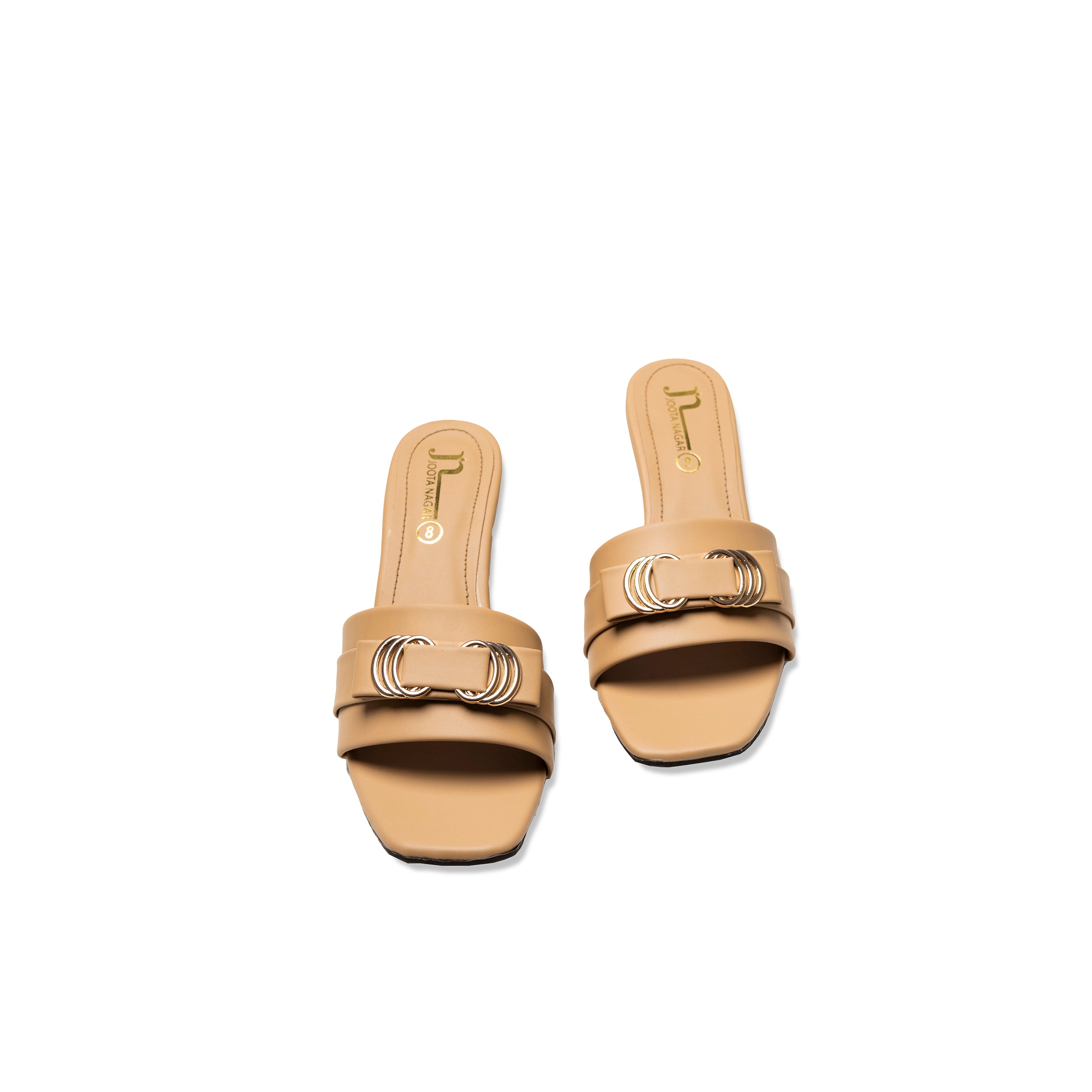 Beige Buckle Wedge