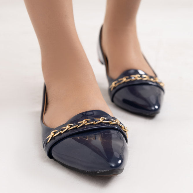 Blue Lifty Pattan Pumps Gel Sole