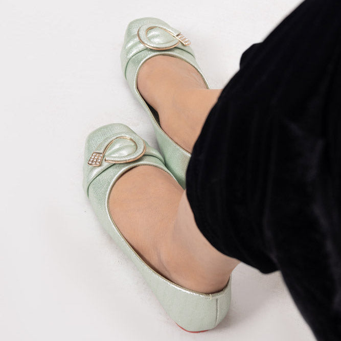 Aqua Green Fancy Pumps