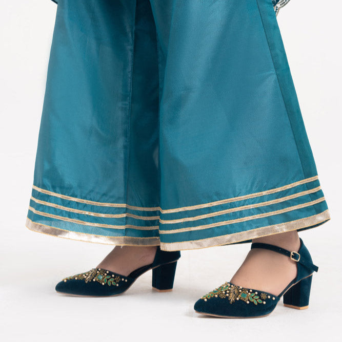 Zinc Fancy Block Heel Karhai Half Court Shoes