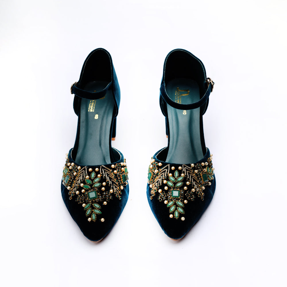Zinc Fancy Block Heel Karhai Half Court Shoes