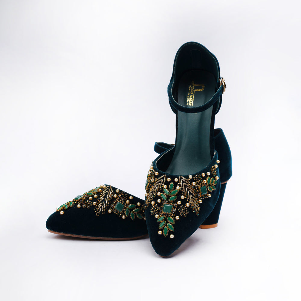 Zinc Fancy Block Heel Karhai Half Court Shoes