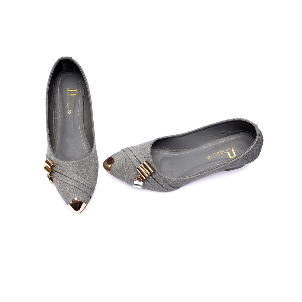 Grey Fancy Court Shoes Block Heels