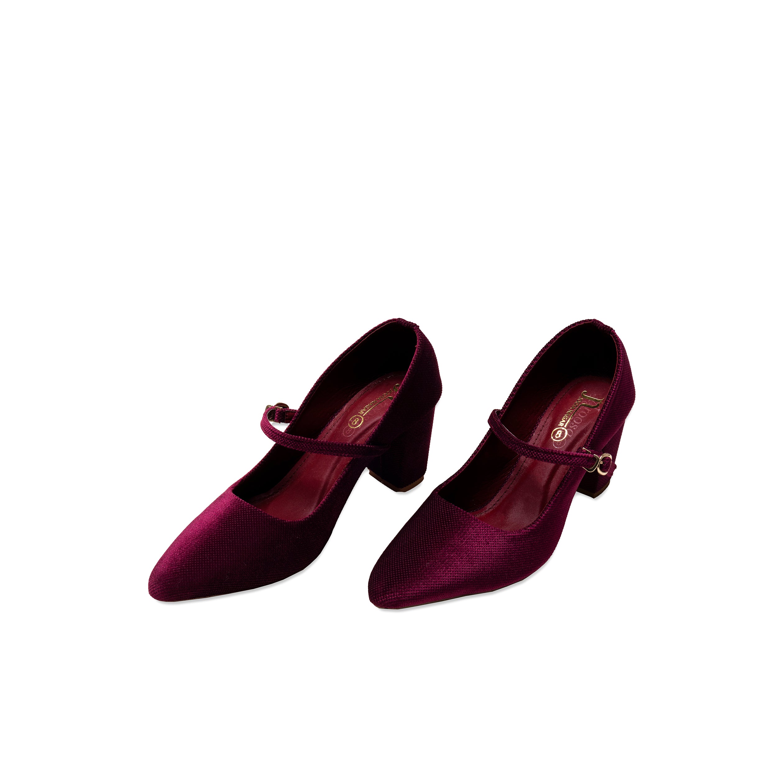 Maroon Striper Block Heels