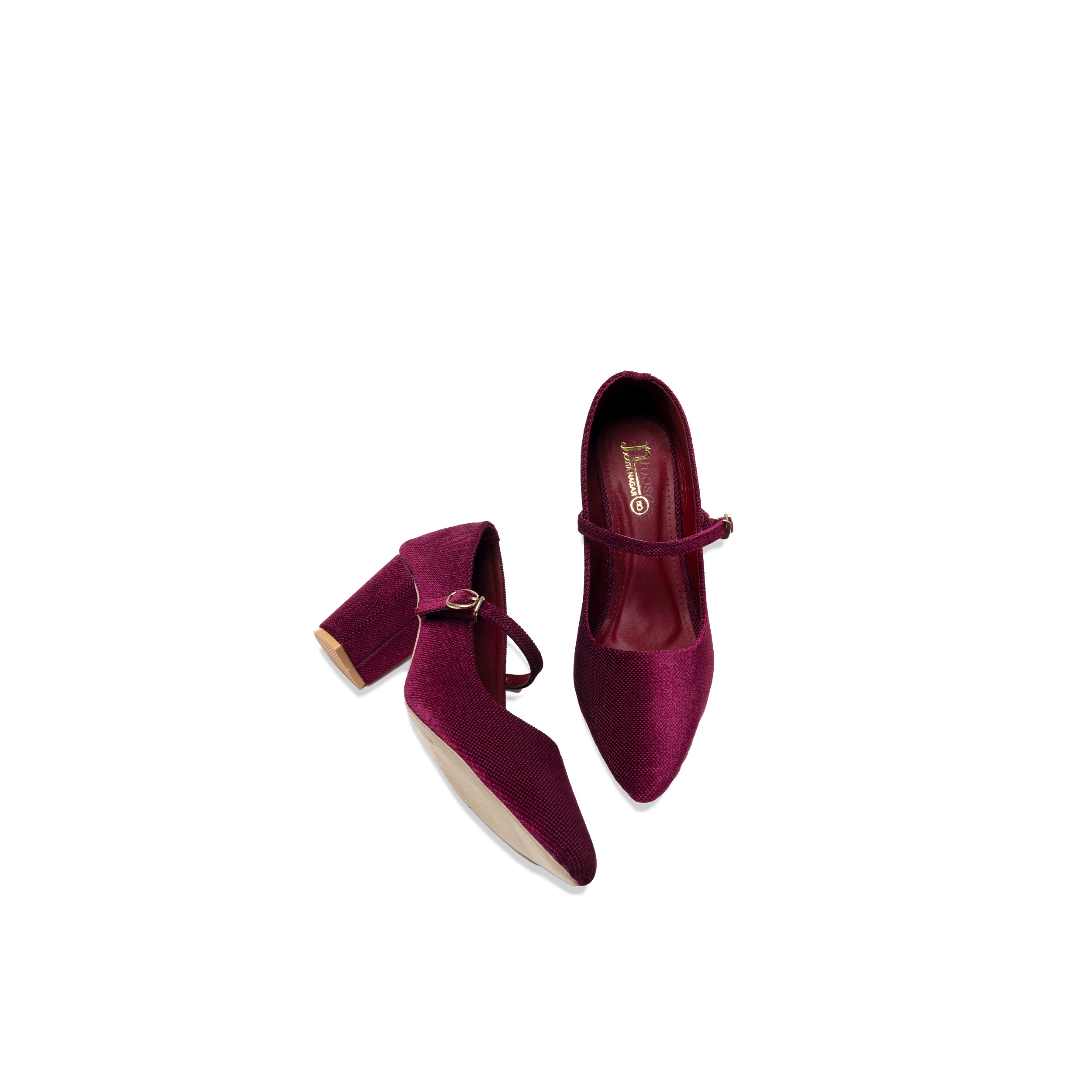 Maroon Striper Block Heels
