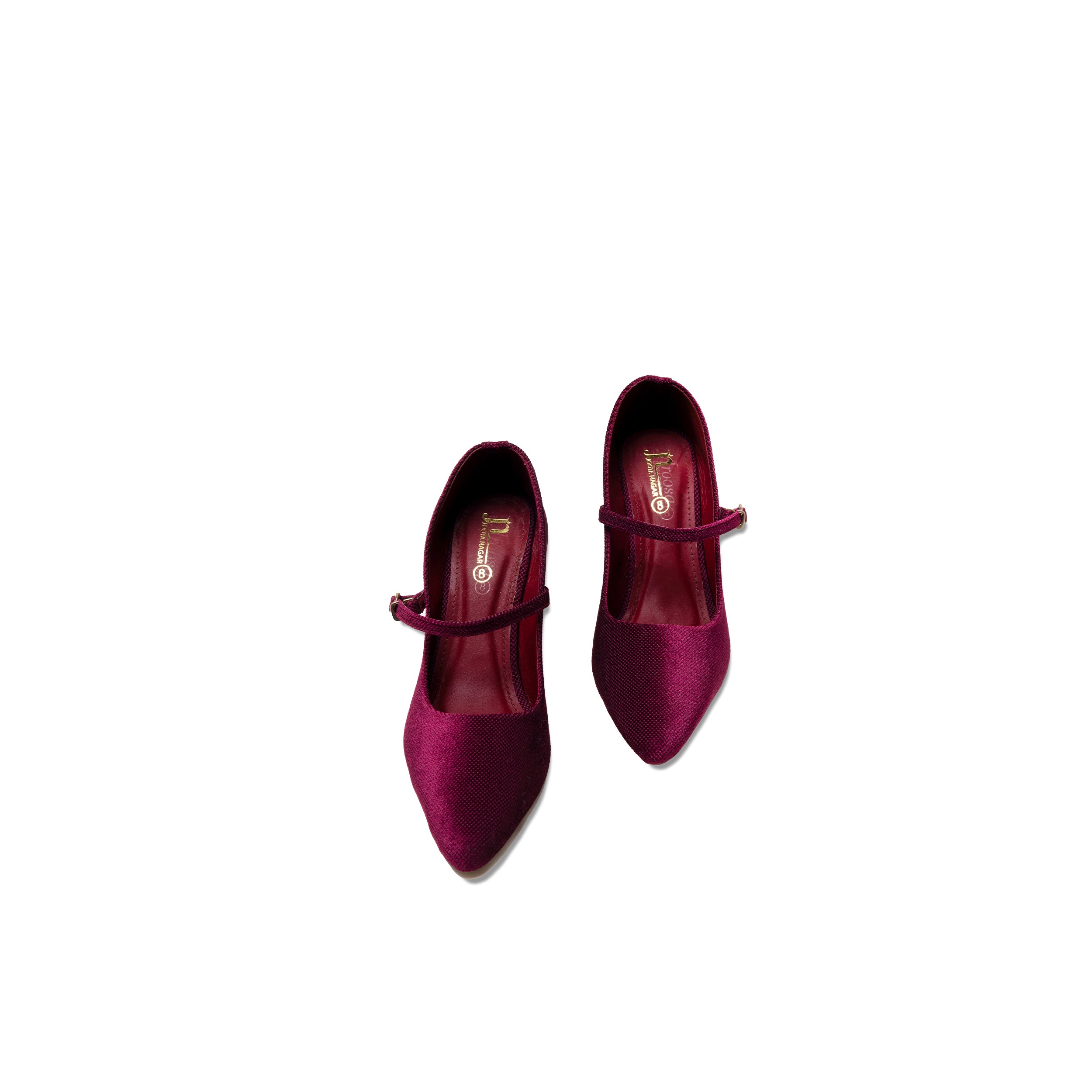 Maroon Striper Block Heels