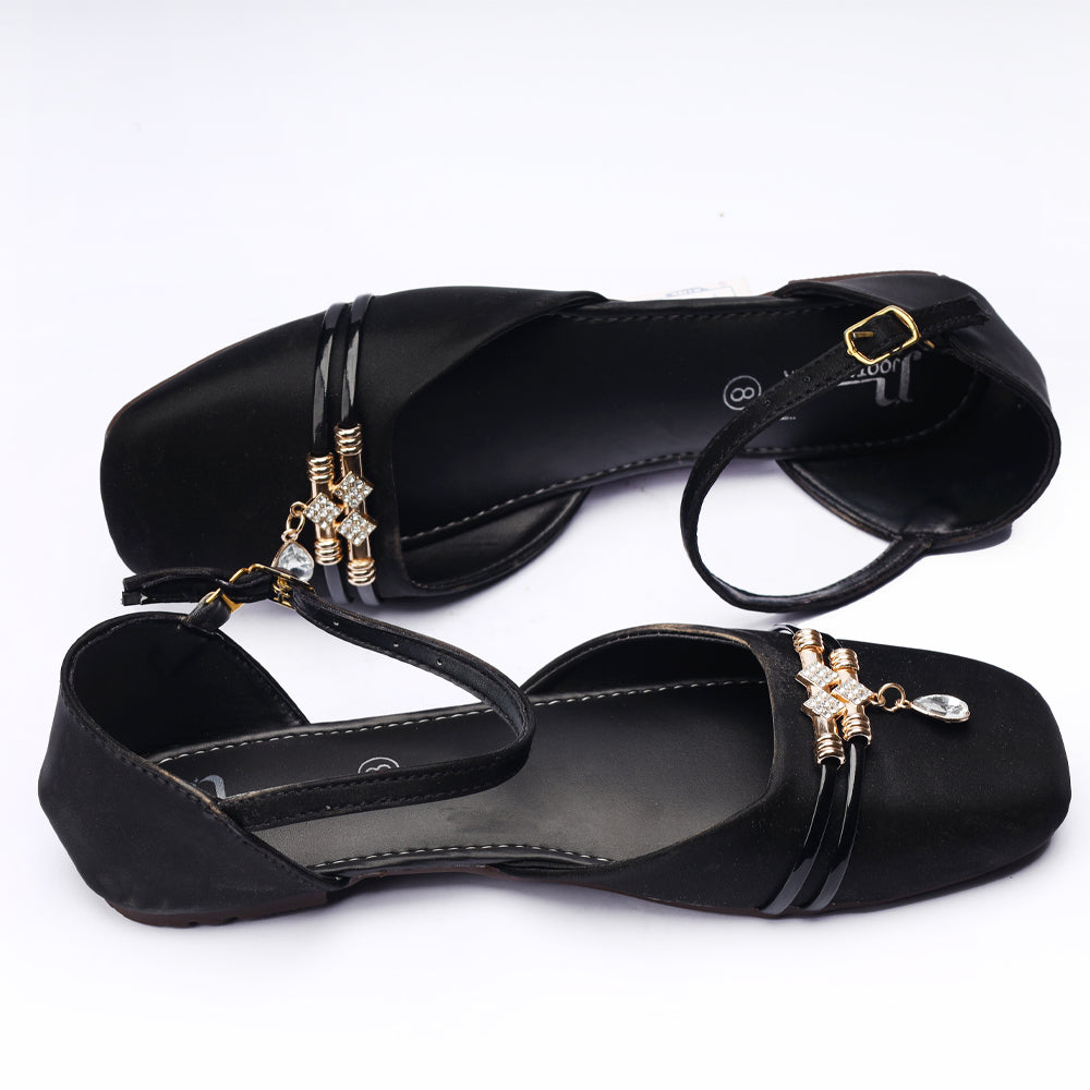 Black Flat Half Pumps Gel Sole