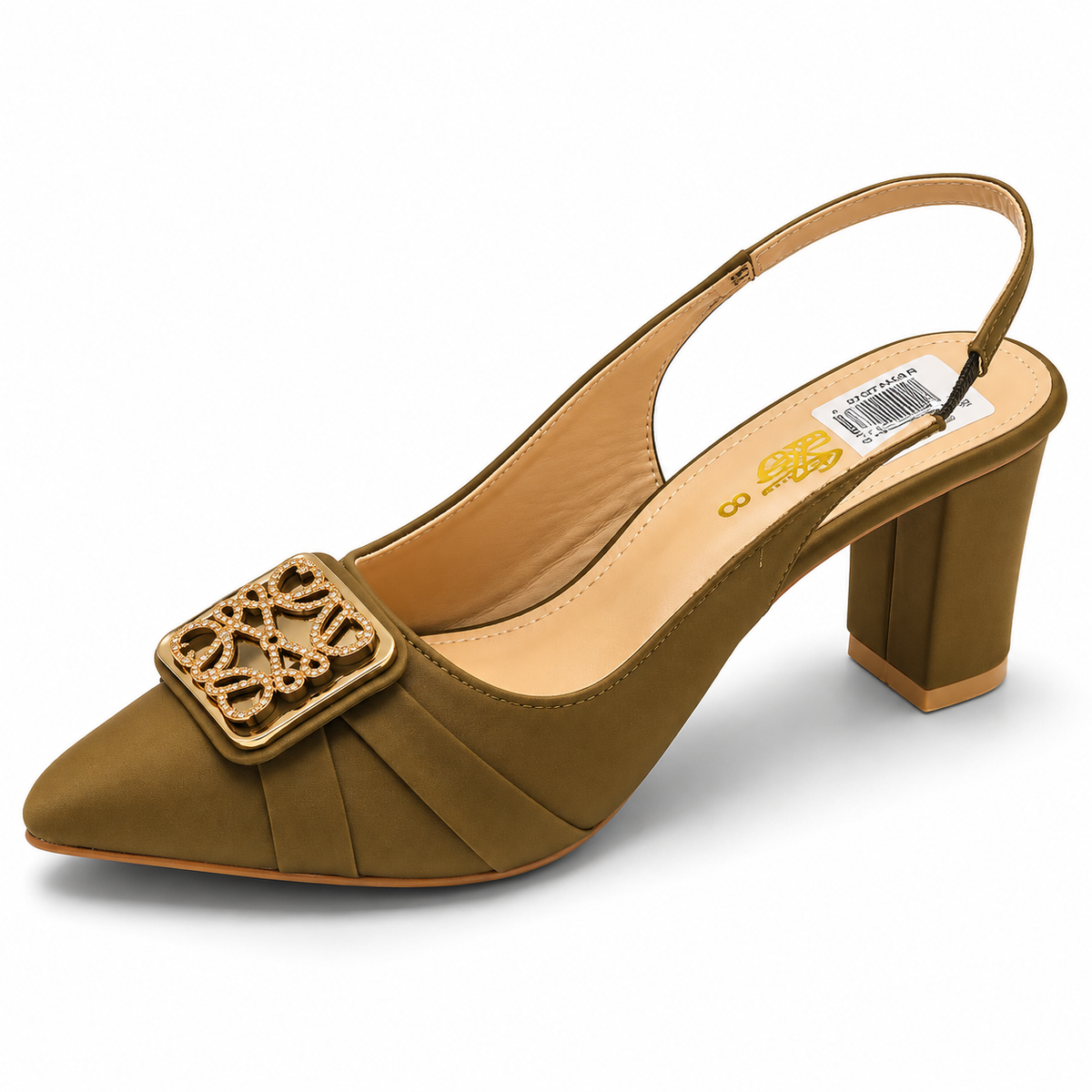 Elegant Buckle Slingback Heels