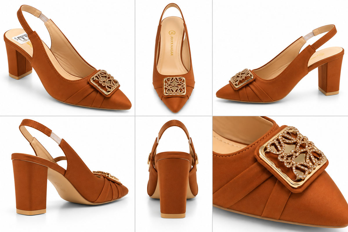 Elegant Buckle Slingback Heels