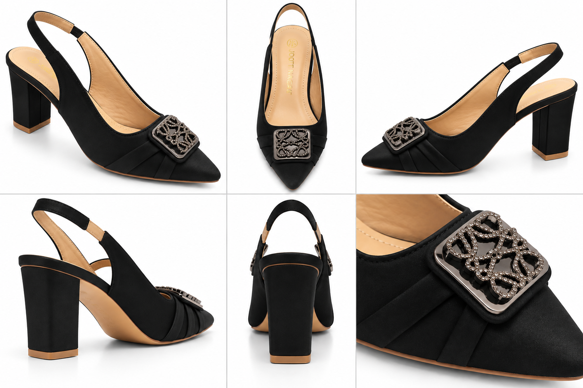 Elegant Buckle Slingback Heels