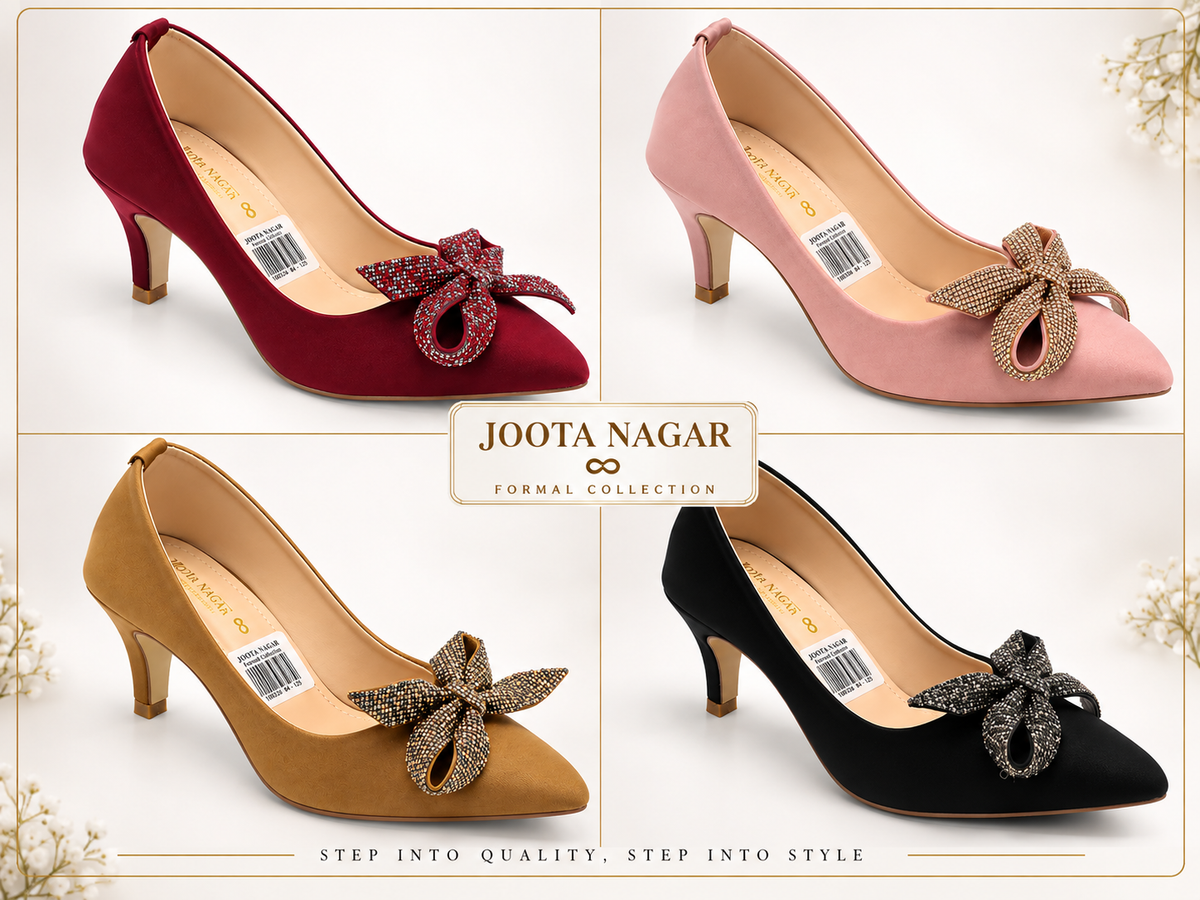 Crystal Bow Ladies Court Heel