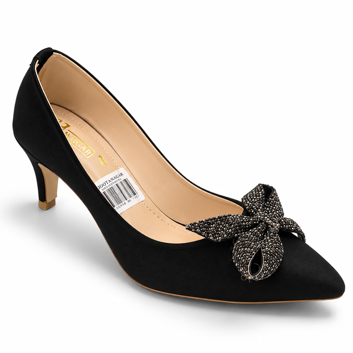 Crystal Bow Ladies Court Heel