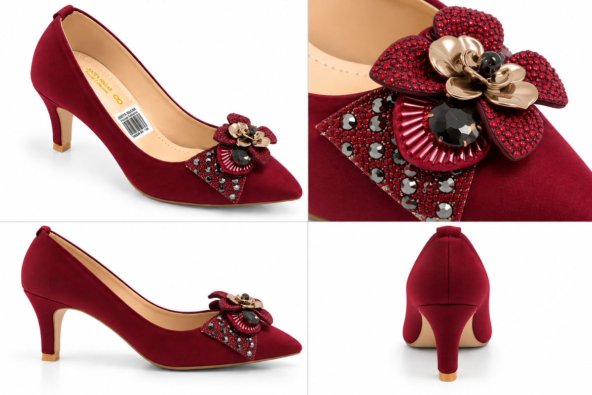 Crystal tai Ladies Court Heel