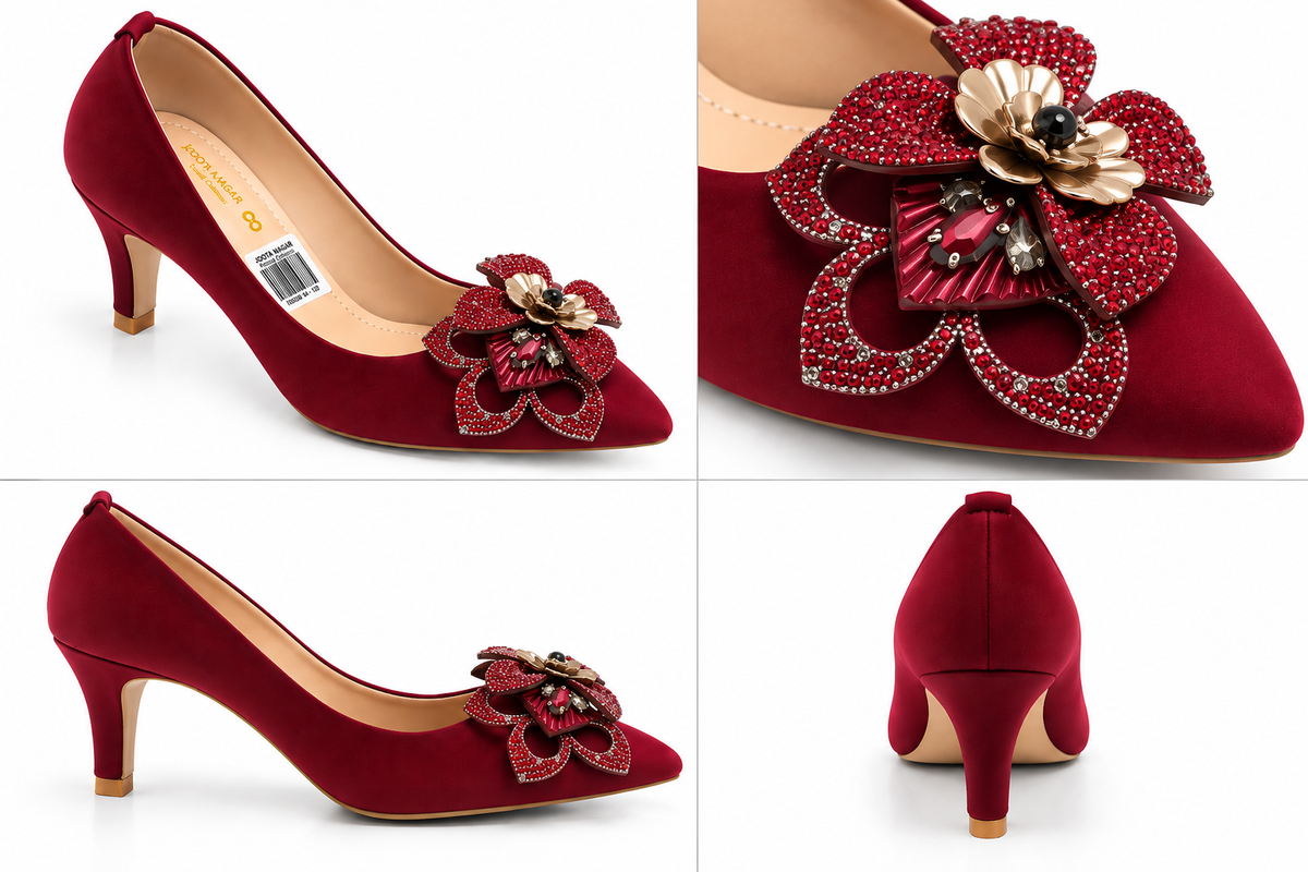 Crystal tai Ladies Court Heel