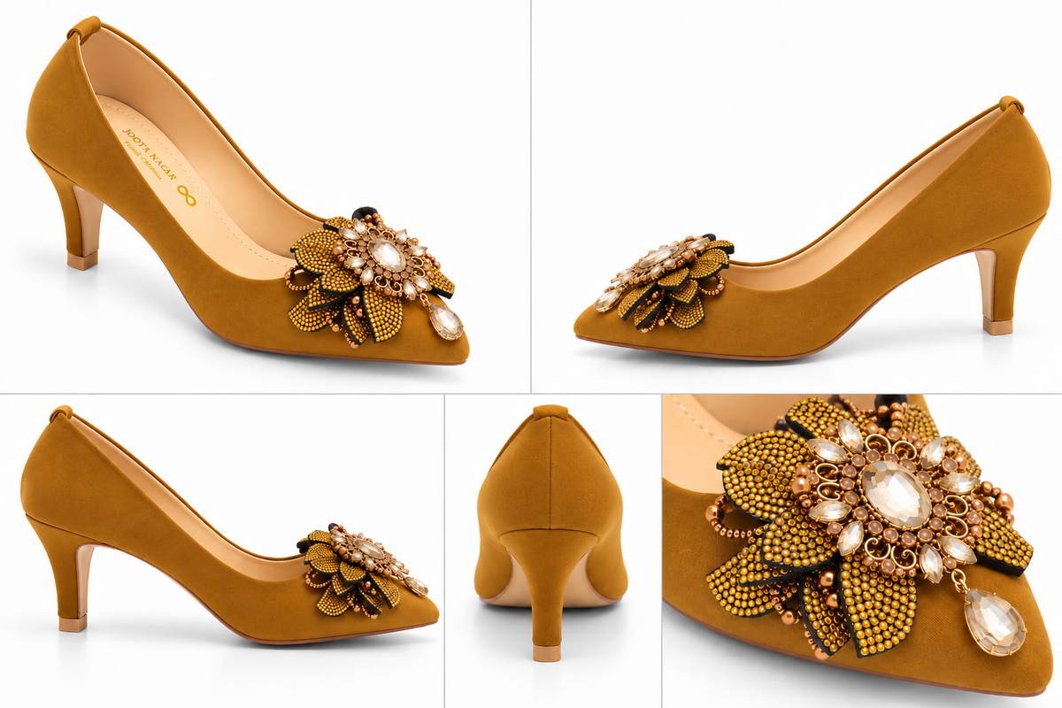 Crystal Flower Court Heel