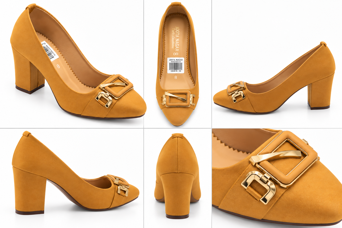 Elegant Buckle Block Heel Pump