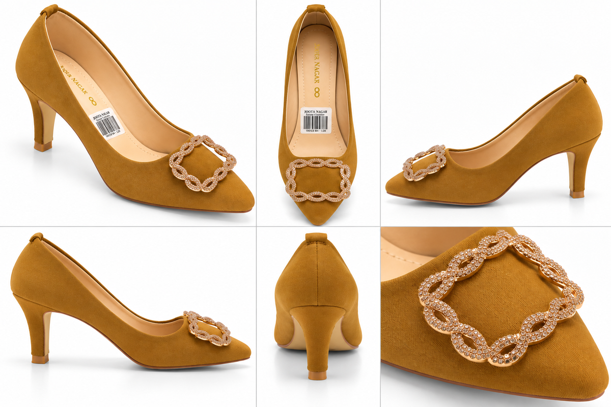 Crystal Chain Buckle Heel