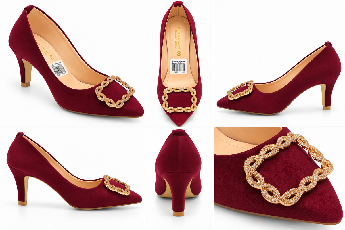 Crystal Chain Buckle Heel