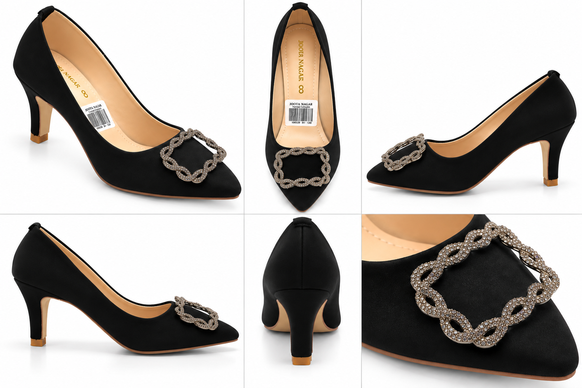 Crystal Chain Buckle Heel