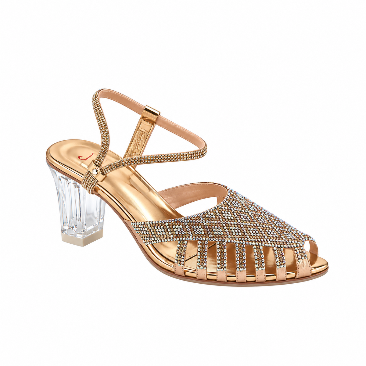 Fancy Crystal  Transparent Heel Sandals