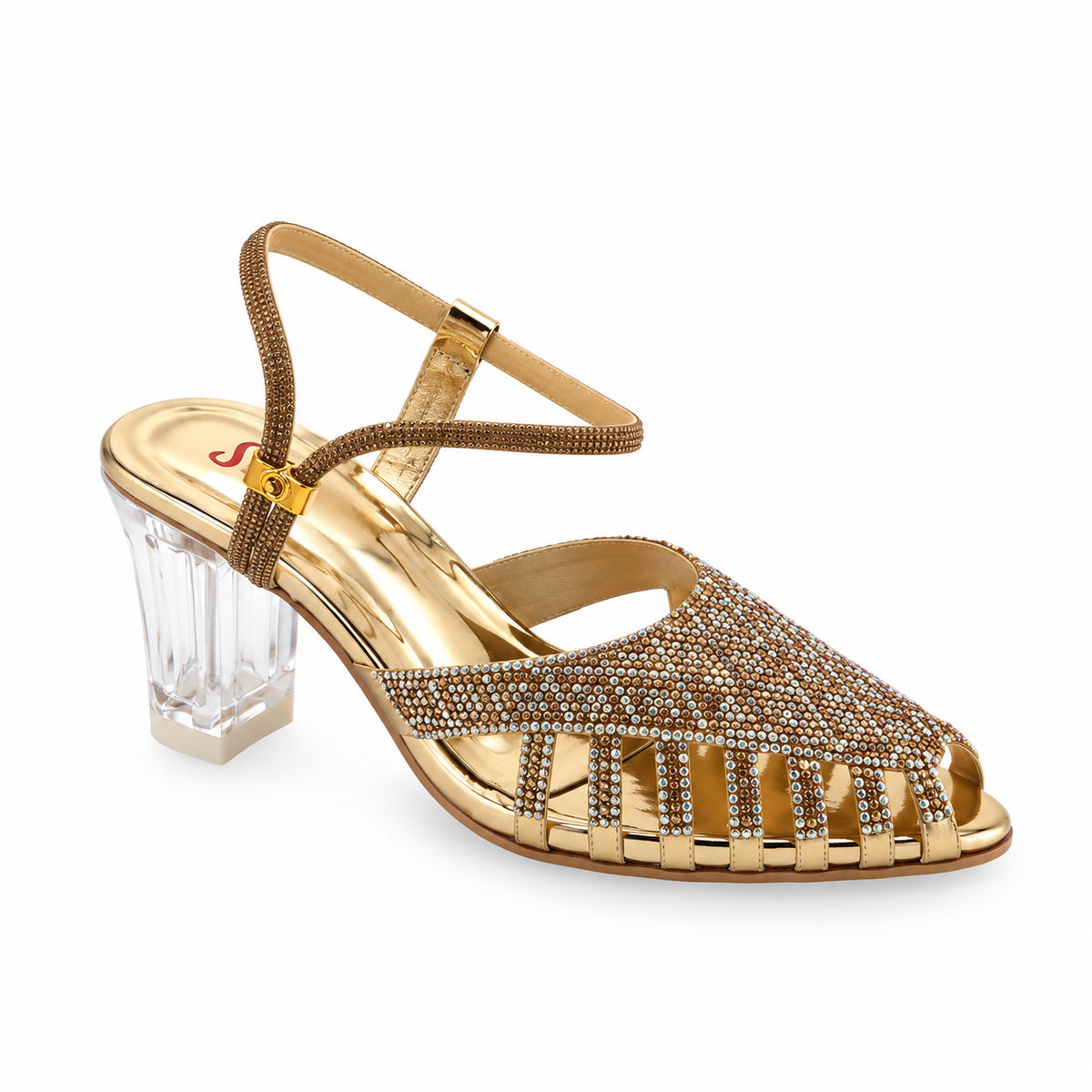 Fancy Crystal  Transparent Heel Sandals