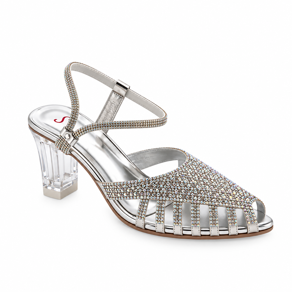 Fancy Crystal  Transparent Heel Sandals