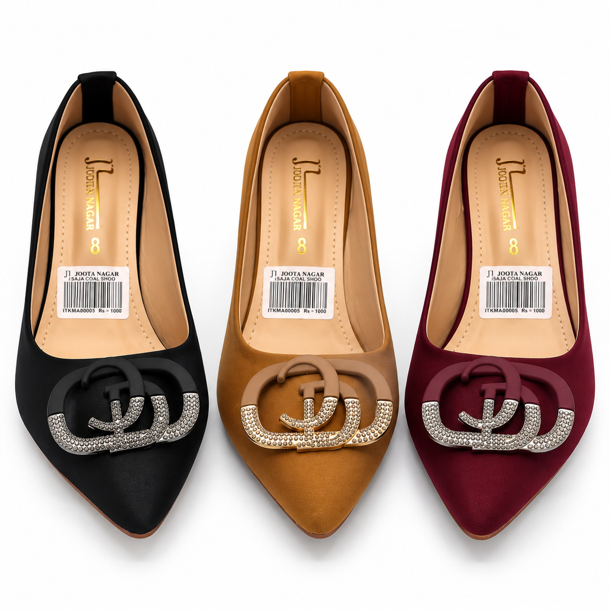 Elegant Crystal Buckle Court shoe