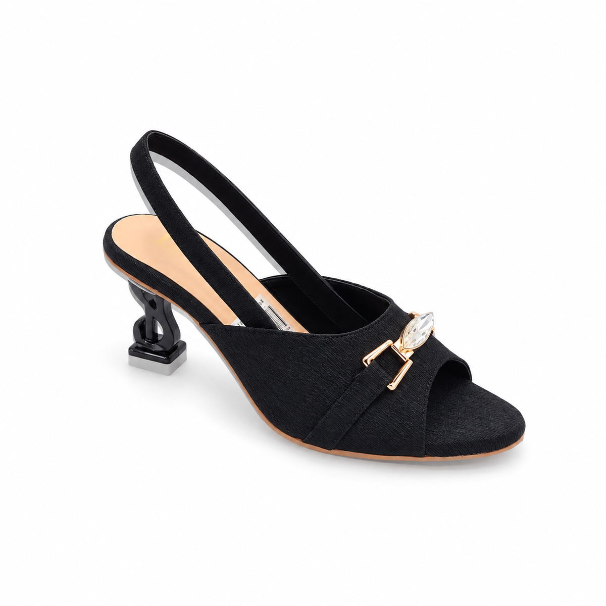 Fancy Crystal Buckle Slingback Sandals