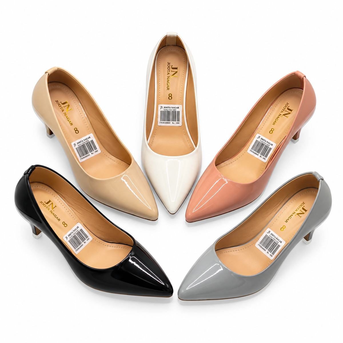 Patent Pointed-Toe Court Shoes