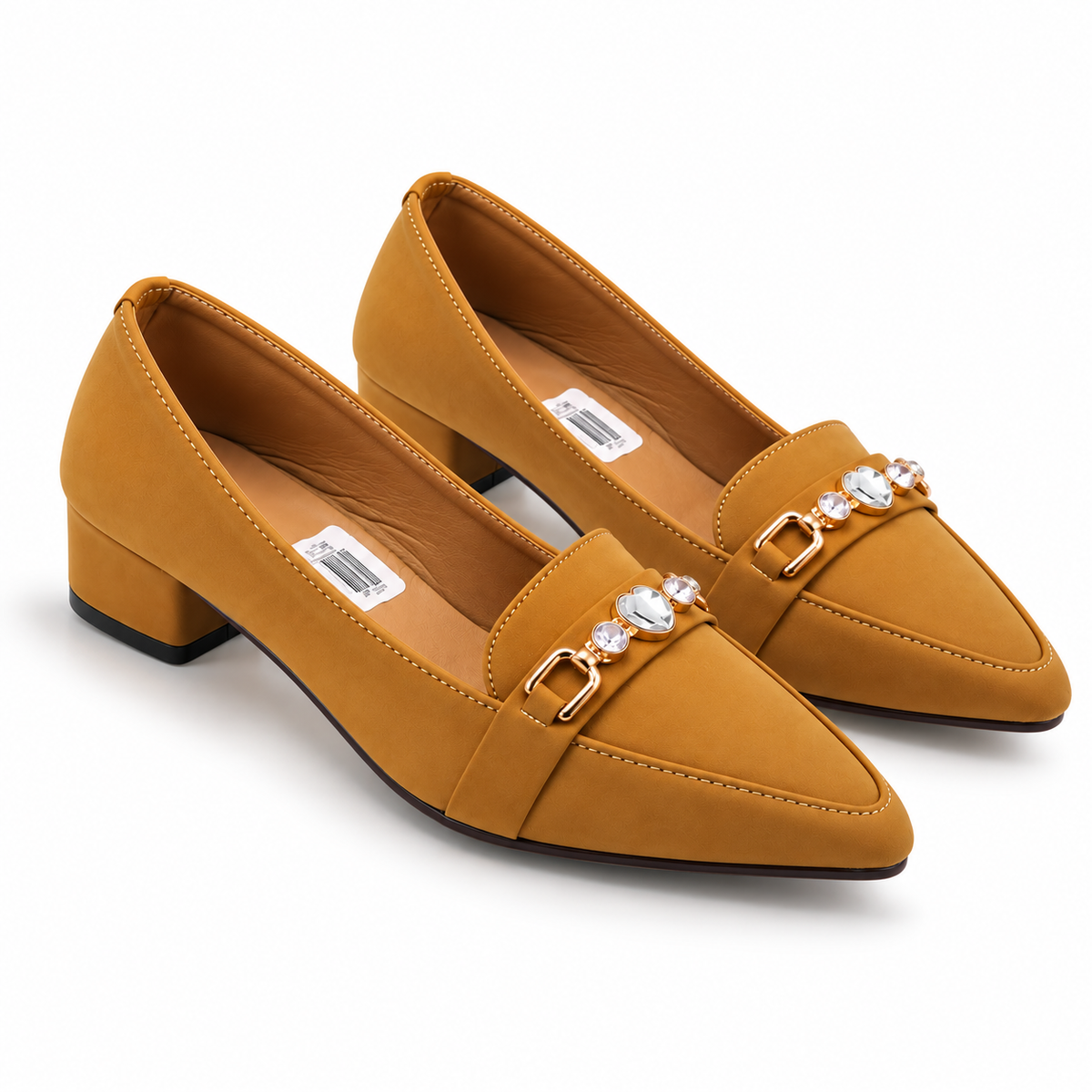 Fancy Buckle Detail Block Heel Coatsho